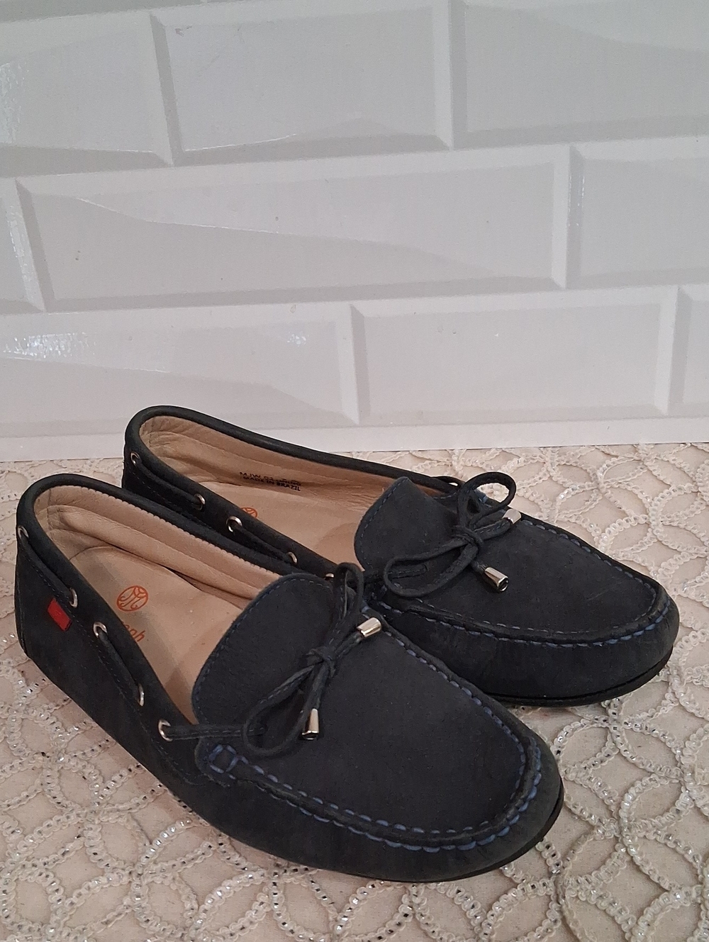 Marc Joseph New York Dark Blue Suede Loafers